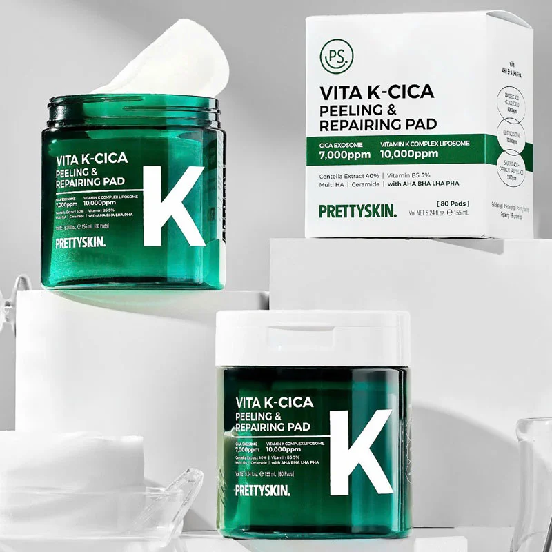 Pretty Skin Toner Pad Vita K-Cica Peeling & Repairing Pad Pretty Skin Toner Pad Vita K-Cica Peeling & Repairing Pad