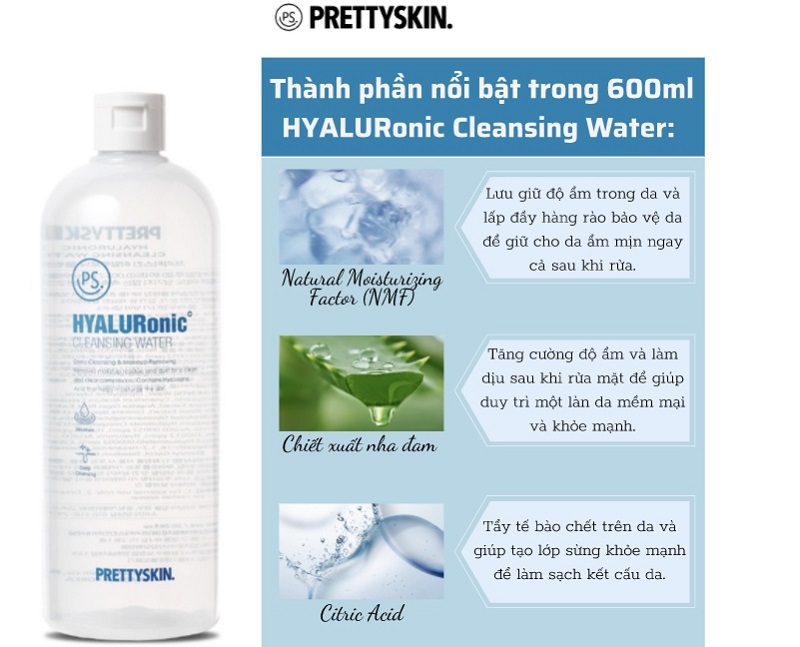 Tẩy trang Pretty Skin HyaluRonic Cleansing Water