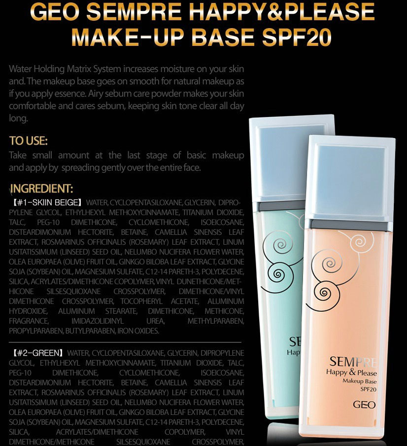 Kem lót Geo Sempre Happy & Please Make Up Base