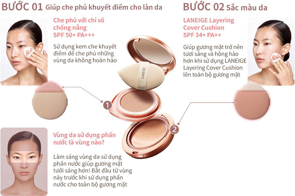 Phấn nước Laneige Layering Cover Cushion & Concealing Base