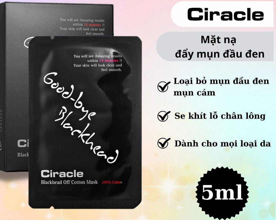 Miếng mặt nạ đẩy mụn đầu đen Ciracle Goodbye Blackhead