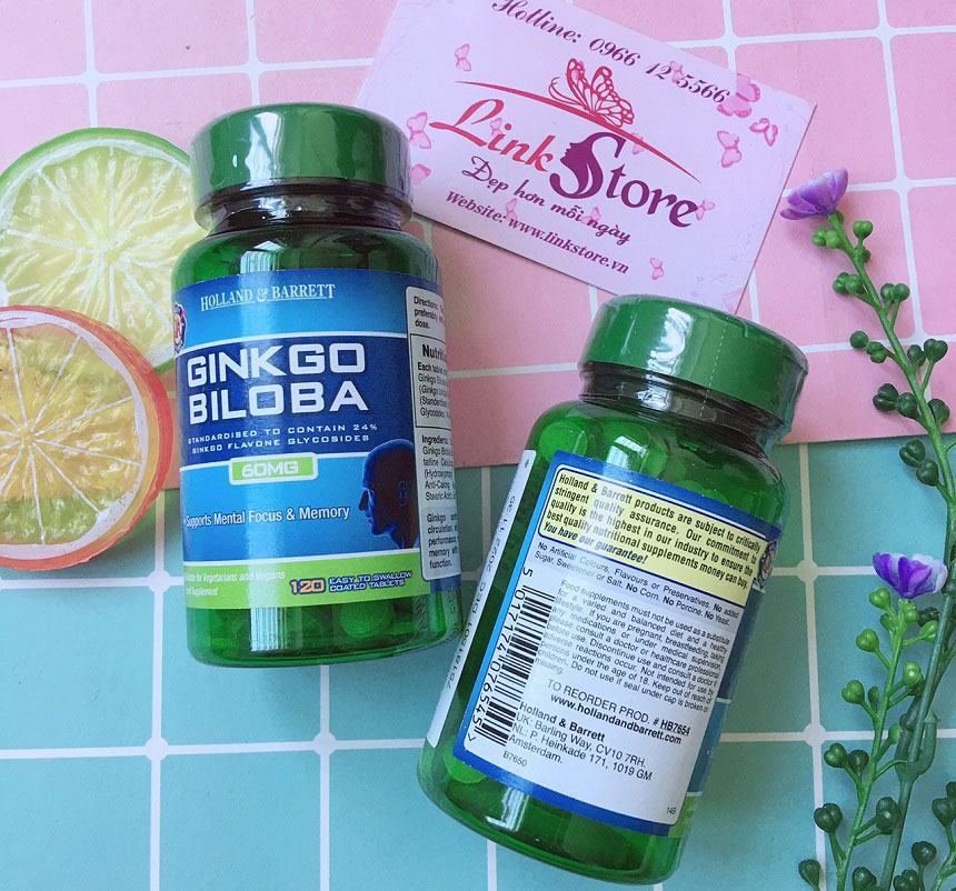 Viên uống bổ não Ginkgo Biloba Holland & Barrett