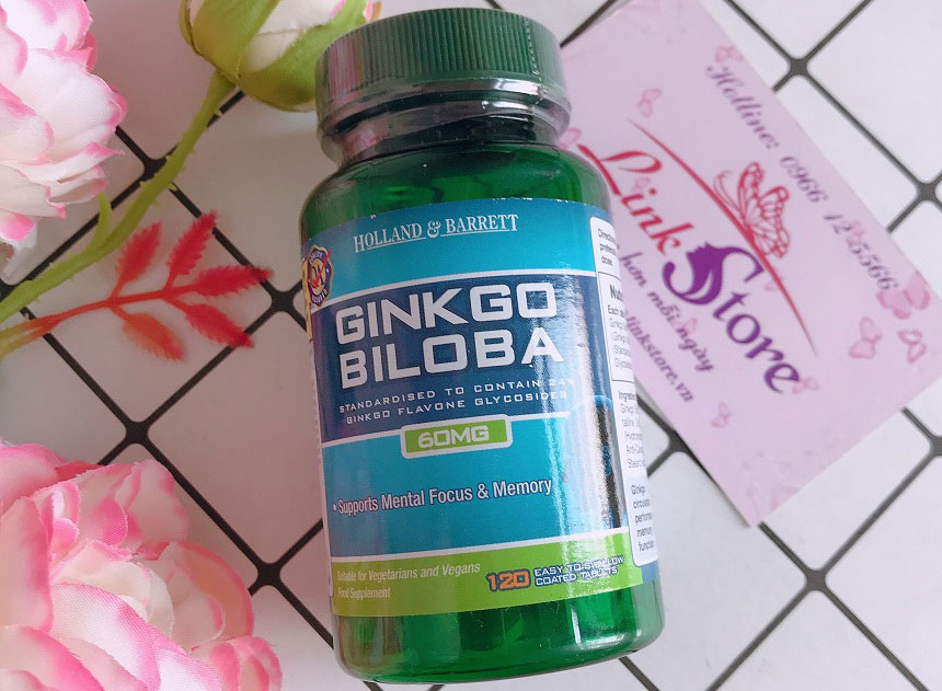 Viên uống bổ não Ginkgo Biloba Holland & Barrett