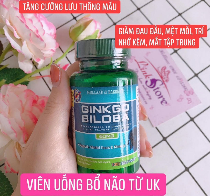 Viên uống bổ não Ginkgo Biloba Holland & Barrett