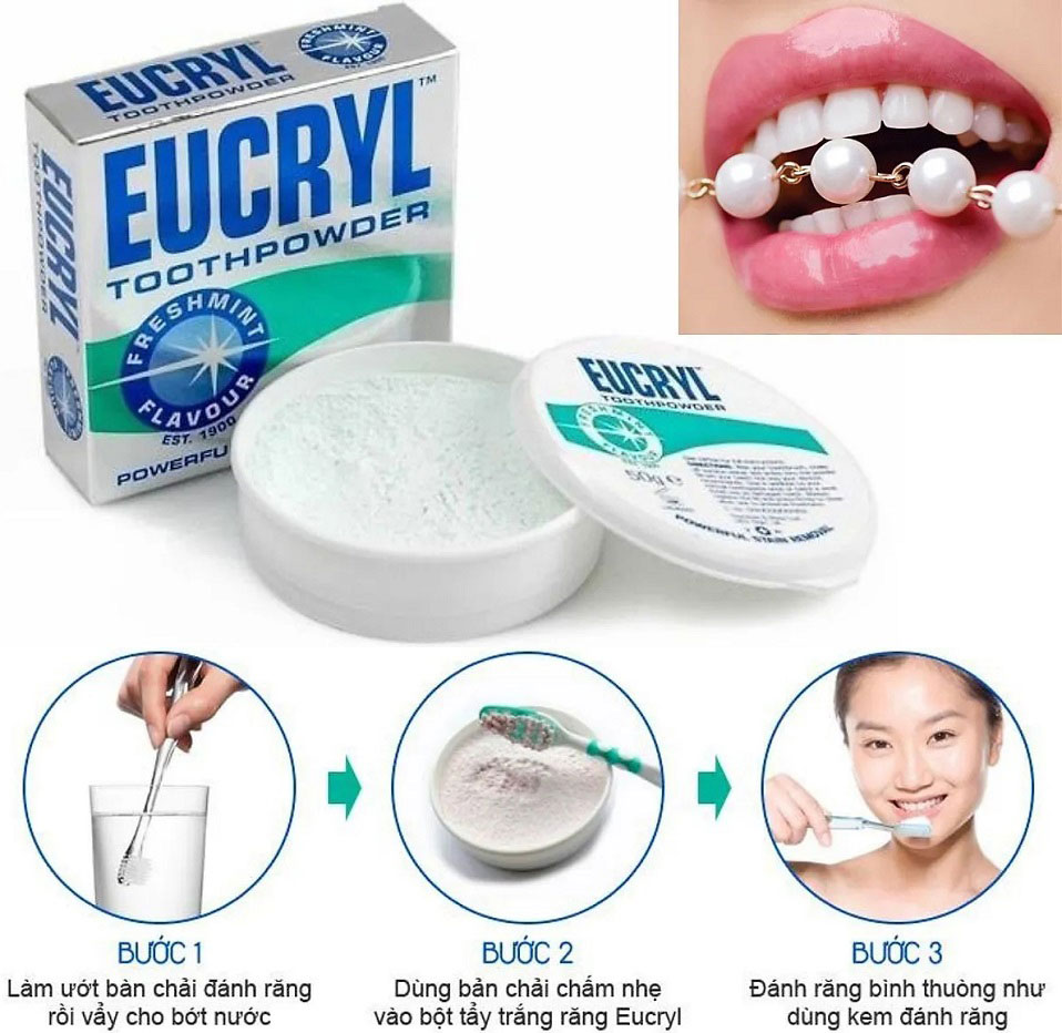 Bột tẩy trắng răng Eucryl Toothpowder Powerful Stain Removal