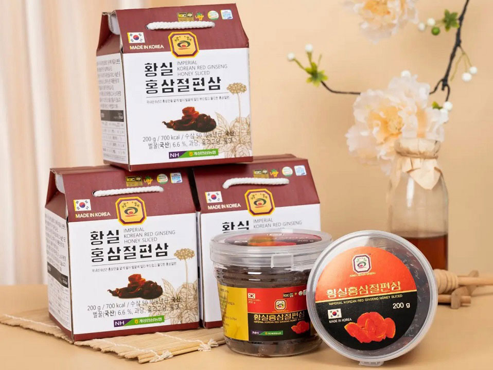 Sâm thái lát tẩm mật ong Hàn Quốc Imperial Korean Red Ginseng Honey Sliced