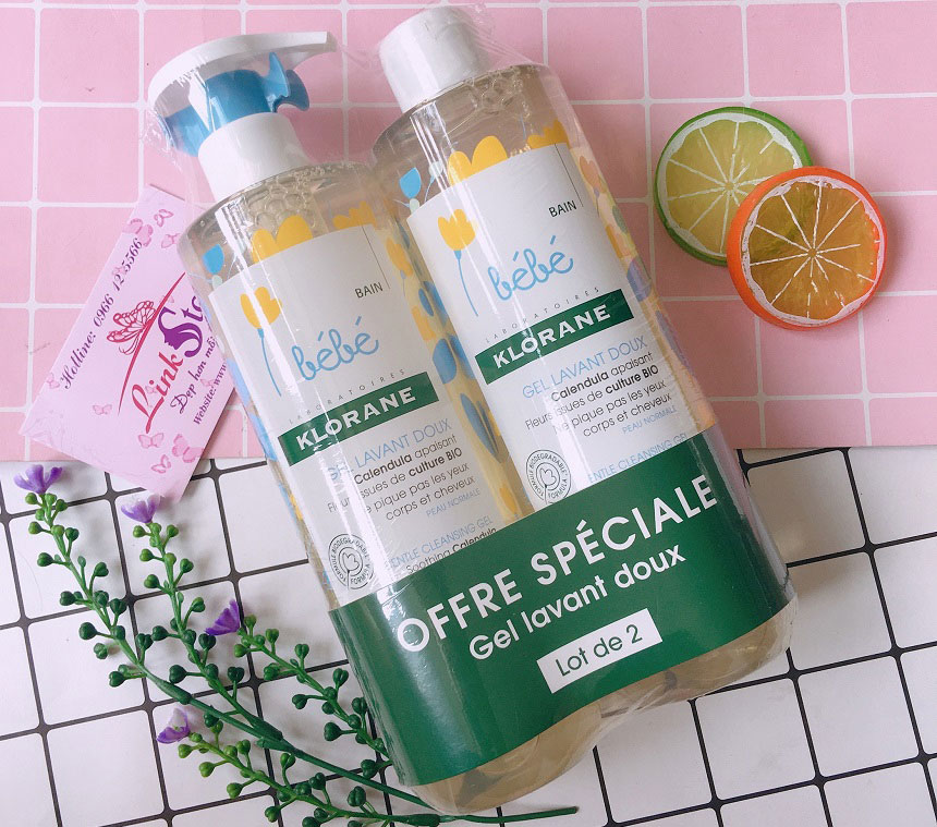 Sua tam va goi cho be Bebe Klorane Gel Lavant Doux 7 Sữa tắm gội trẻ em Bébé Klorane Gel Lavant Doux