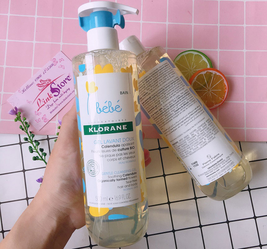 Sữa tắm gội trẻ em Bébé Klorane Gel Lavant Doux