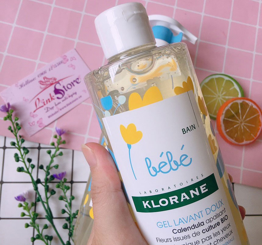 Sua tam va goi cho be Bebe Klorane Gel Lavant Doux 9 Sữa tắm gội trẻ em Bébé Klorane Gel Lavant Doux