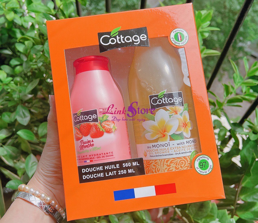 Set sữa tắm Cottage Douche Huile 560ml & Douche Lait 250ml