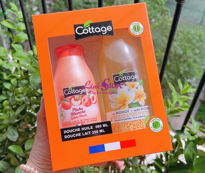 Set sữa tắm Cottage Douche Huile 560ml & Douche Lait 250ml