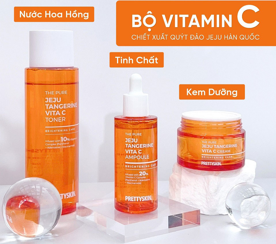Nước hoa hồng Pretty Skin The Pure Jeju Tangerine Vita C Toner