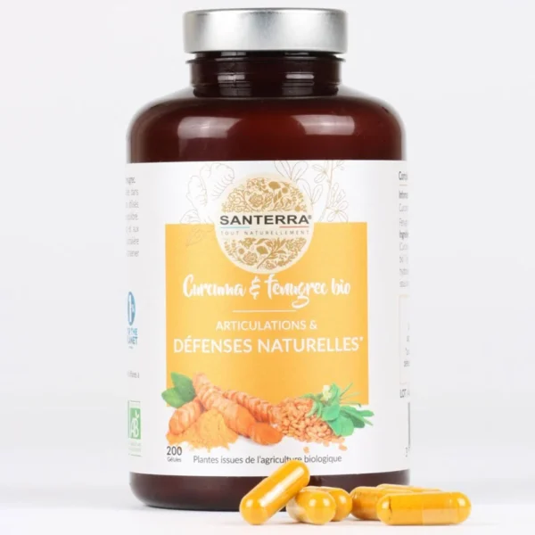 Viên uống Nghệ và cỏ Cà ri Santerra Curcuma Fenugrec Viên uống Nghệ và cỏ Cà ri Santerra Curcuma Fenugrec