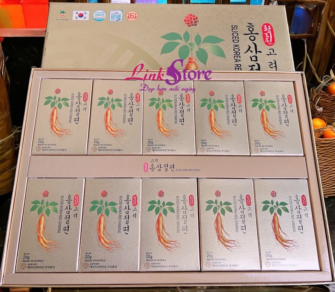 Sâm thái lát tẩm mật ong Sliced Korea Red Ginseng Hàn Quốc