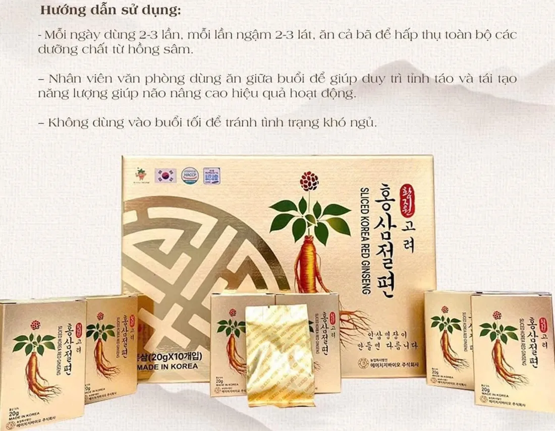 Sâm thái lát tẩm mật ong Sliced Korea Red Ginseng Hàn Quốc