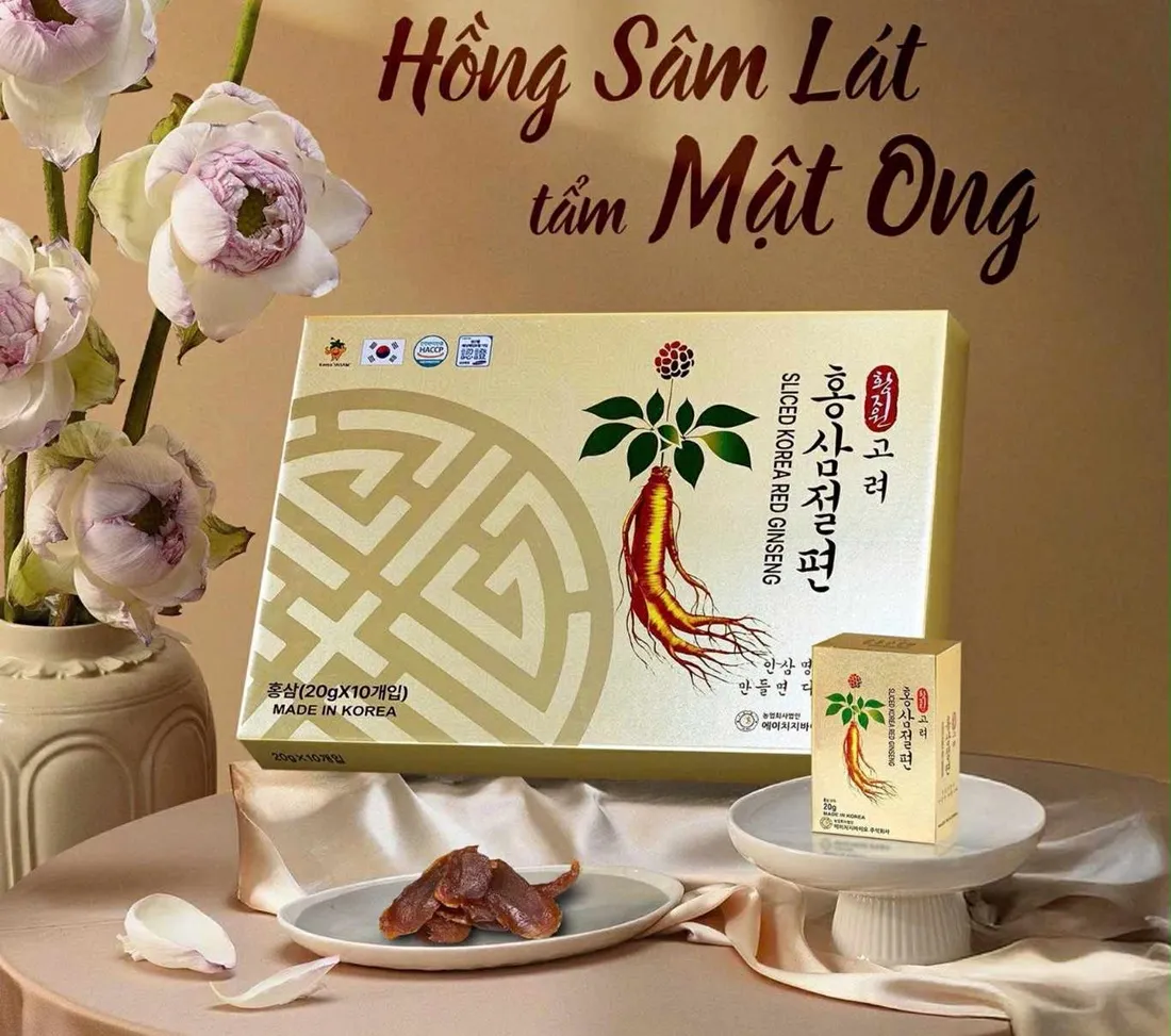 Sâm thái lát tẩm mật ong Sliced Korea Red Ginseng Hàn Quốc